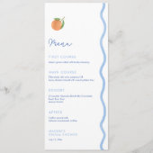 Wavy Line Clean Ästhetische Summer Polterabend Menükarte (Vorderseite)