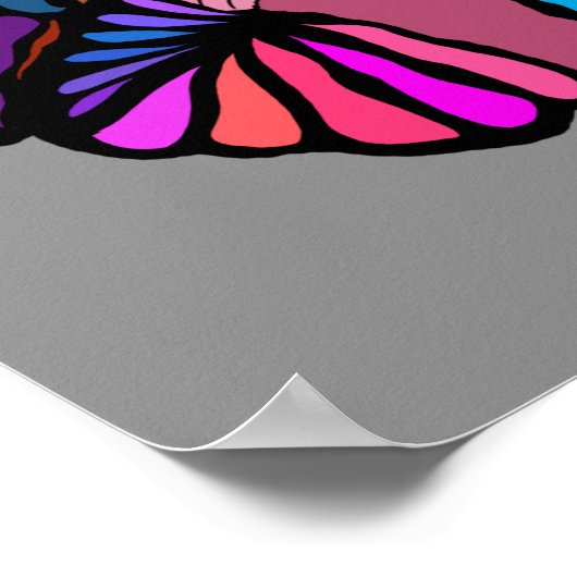 Wavy-line-farbenes Hirnposter Poster (Ecke)