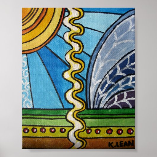 Wavy Line Scene Print Poster (Vorne)