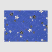  Wavy lines, adorned with black and white flowers Seidenpapier (Vorderseite)