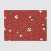 Wavy lines, adorned with black & white flowers seidenpapier (Vorderseite)