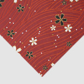 Wavy lines, adorned with black & white flowers seidenpapier (Ausschnitt)