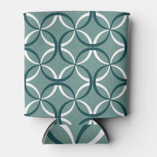 Wavy Lines Green Seamless Muster Dosenkühler (Vorderseite)