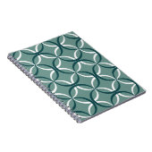 Wavy Lines Green Seamless Muster Notizblock (Rechte Seite)