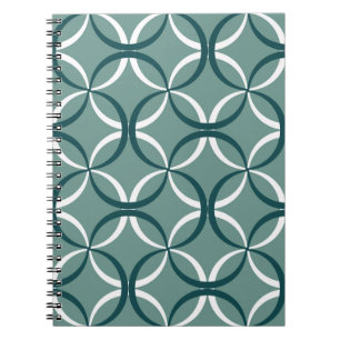 Wavy Lines Green Seamless Muster Notizblock