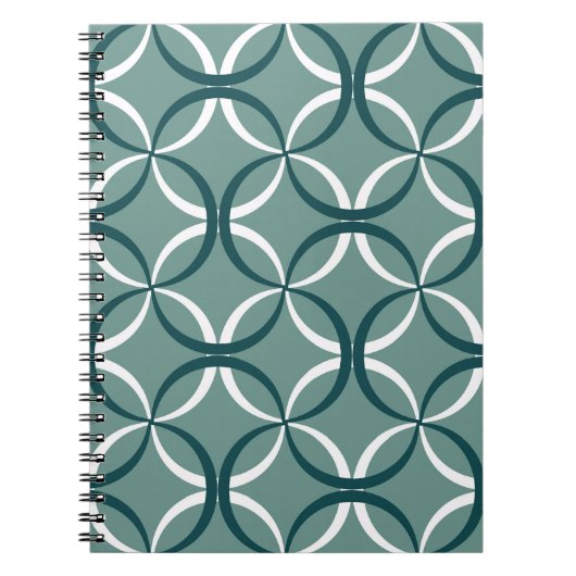 Wavy Lines Green Seamless Muster Notizblock (Vorderseite)