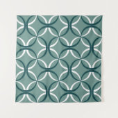 Wavy Lines Green Seamless Muster Wandteppich (Vorderseite (Horizontal))