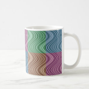 Wavy Lines in blau/braun/grün/Lila Kaffeetasse