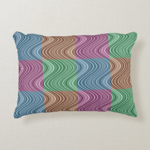 Wavy Lines in blau/braun/grün/Lila Zierkissen