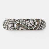 Wavy Lines in Light Brown/Beige/Türkis Blue Skateboard (Horizontal)