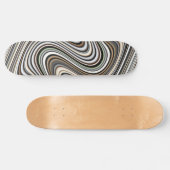 Wavy Lines in Light Brown/Beige/Türkis Blue Skateboard (Horizontal)