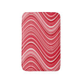 Wavy Lines in Rot und Weiß Badematte (Vorderseite Vertikal)