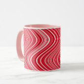 Wavy Lines in Rot und Weiß Tasse (Vorderseite Links)