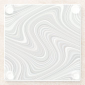 Wavy Lines - Light Brown/Sand/Beige/Türkis/Blau Glasuntersetzer (Rückseite)