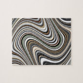 Wavy Lines - Light Brown/Sand/Beige/Türkis/Blau Puzzle (Horizontal)