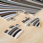 Wavy Lines - Light Brown/Sand/Beige/Türkis/Blau Puzzle (Seite)