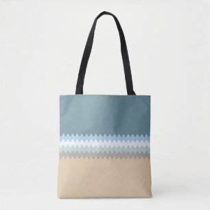 Wavy Lines - Light Brown/Sand/Beige/Türkis/Blau Tasche
