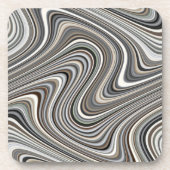 Wavy Lines - Light Brown/Sand/Beige/Türkis/Blau Untersetzer (Vorderseite)