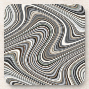 Wavy Lines - Light Brown/Sand/Beige/Türkis/Blau Untersetzer