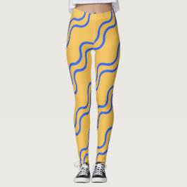 Wavy Lines Nahtlose Leggings | Ozeanwelle