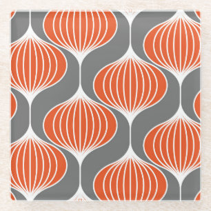 Wavy Linien: geometrisches Vintages Muster. Glasuntersetzer