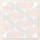 Wavy Linien: geometrisches Vintages Muster. Glasuntersetzer (Rückseite)