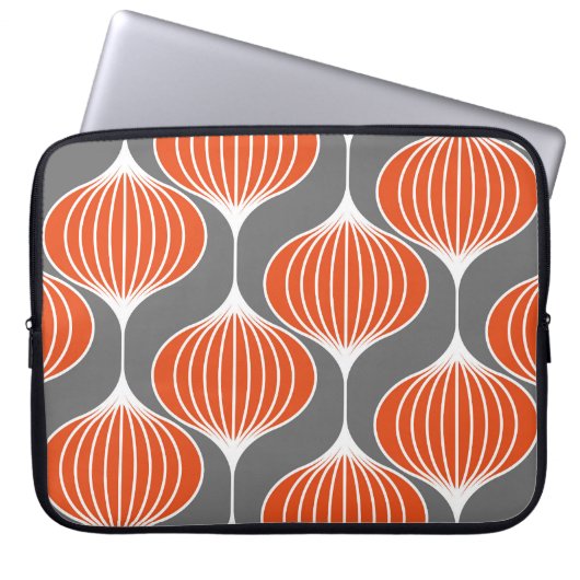 Wavy Linien: geometrisches Vintages Muster. Laptopschutzhülle (Vorderseite)