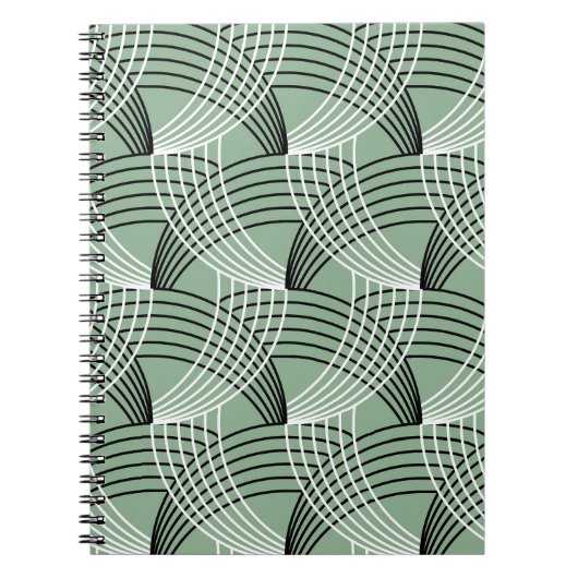 Wavy Linien: geometrisches Vintages Muster. Notizblock (Vorderseite)