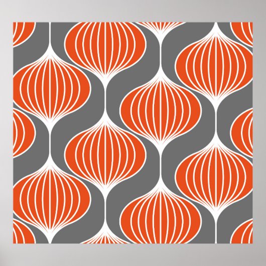 Wavy Linien: geometrisches Vintages Muster. Poster (Vorne)