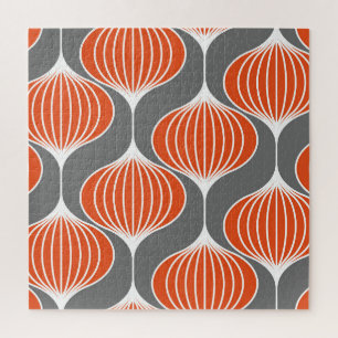 Wavy Linien: geometrisches Vintages Muster. Puzzle