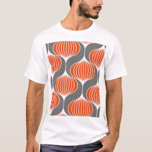 Wavy Linien: geometrisches Vintages Muster. T-Shirt