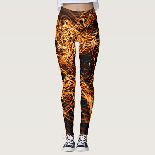 Wavy Linien, runde Teilchen, Stringtheorie. Leggings (Vorderseite)