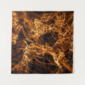 Wavy Linien, runde Teilchen, Stringtheorie. Wandteppich (Vorderseite)
