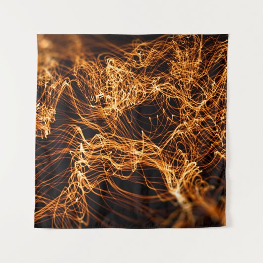 Wavy Linien, runde Teilchen, Stringtheorie. Wandteppich (Vorderseite)