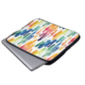 Wavy Liquid: Moderne Abstrakte Wasserfarbe. Laptopschutzhülle (Vorne Knopf)