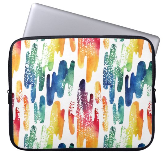 Wavy Liquid: Moderne Abstrakte Wasserfarbe. Laptopschutzhülle (Vorderseite)