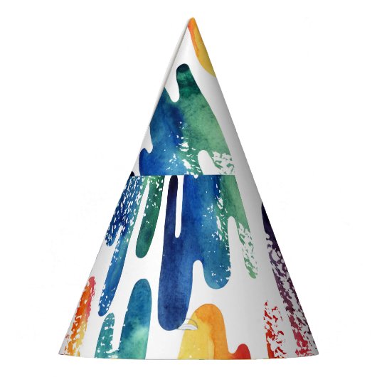 Wavy Liquid: Moderne Abstrakte Wasserfarbe. Partyhütchen (Links)