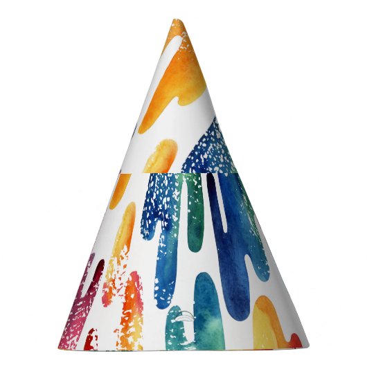 Wavy Liquid: Moderne Abstrakte Wasserfarbe. Partyhütchen (Rechts)