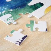Wavy Liquid: Moderne Abstrakte Wasserfarbe. Puzzle (Seite)