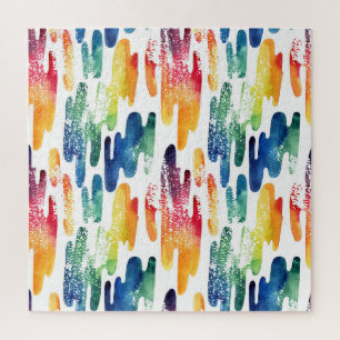 Wavy Liquid: Moderne Abstrakte Wasserfarbe. Puzzle
