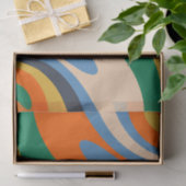 Wavy Loops Retro Abstraktes mehrfarbiges Muster Seidenpapier (Geschenk)