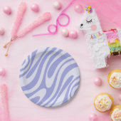Wavy Loops Retro Abstraktes Muster Licht Lila Pappteller (Party)