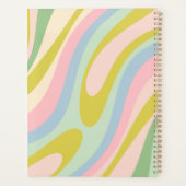 Wavy Loops Retro Abstraktes Muster Pastell Planer (Rückseite)