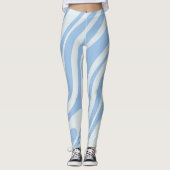 Wavy Loops Retro Abstraktes Pattern Pulver Blau Leggings (Vorderseite)