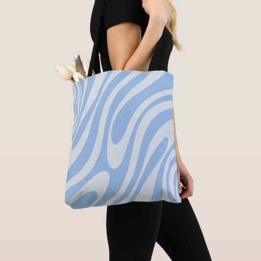 Wavy Loops Retro Abstraktes Pattern Pulver Blau Tasche (Von Nahem)
