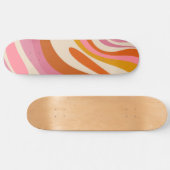 Wavy Loops Trendy Whimsical Abstrakt Pattern Skateboard (Horizontal)