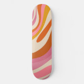 Wavy Loops Trendy Whimsical Abstrakt Pattern Skateboard (Vorderseite)