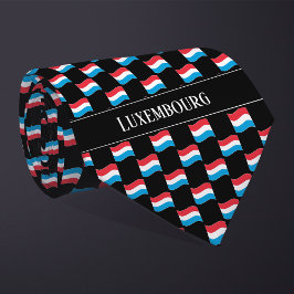 Wavy Luxembourg Flag Pattern Krawatte