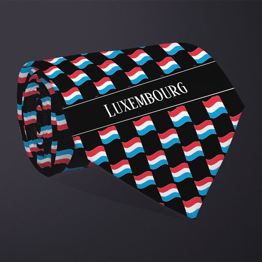 Wavy Luxembourg Flag Pattern Krawatte