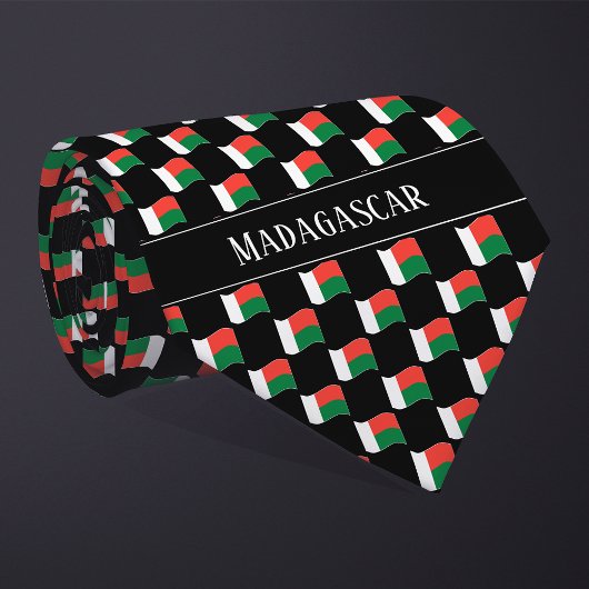 Wavy Madagaskar Flag Pattern Krawatte